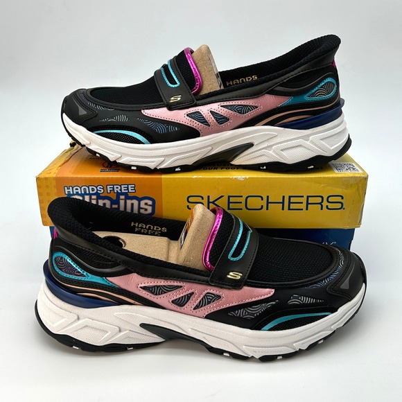 Skechers Shoes - Skechers Slip-ins Stamina Sport Chrome Muse Womens Sneakers Sz. 9 Black Pink NEW